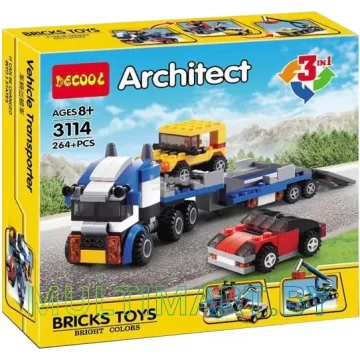 Конструктор Decool 3114 Транспортировщик автомобилей 3 в 1 (264 детали)